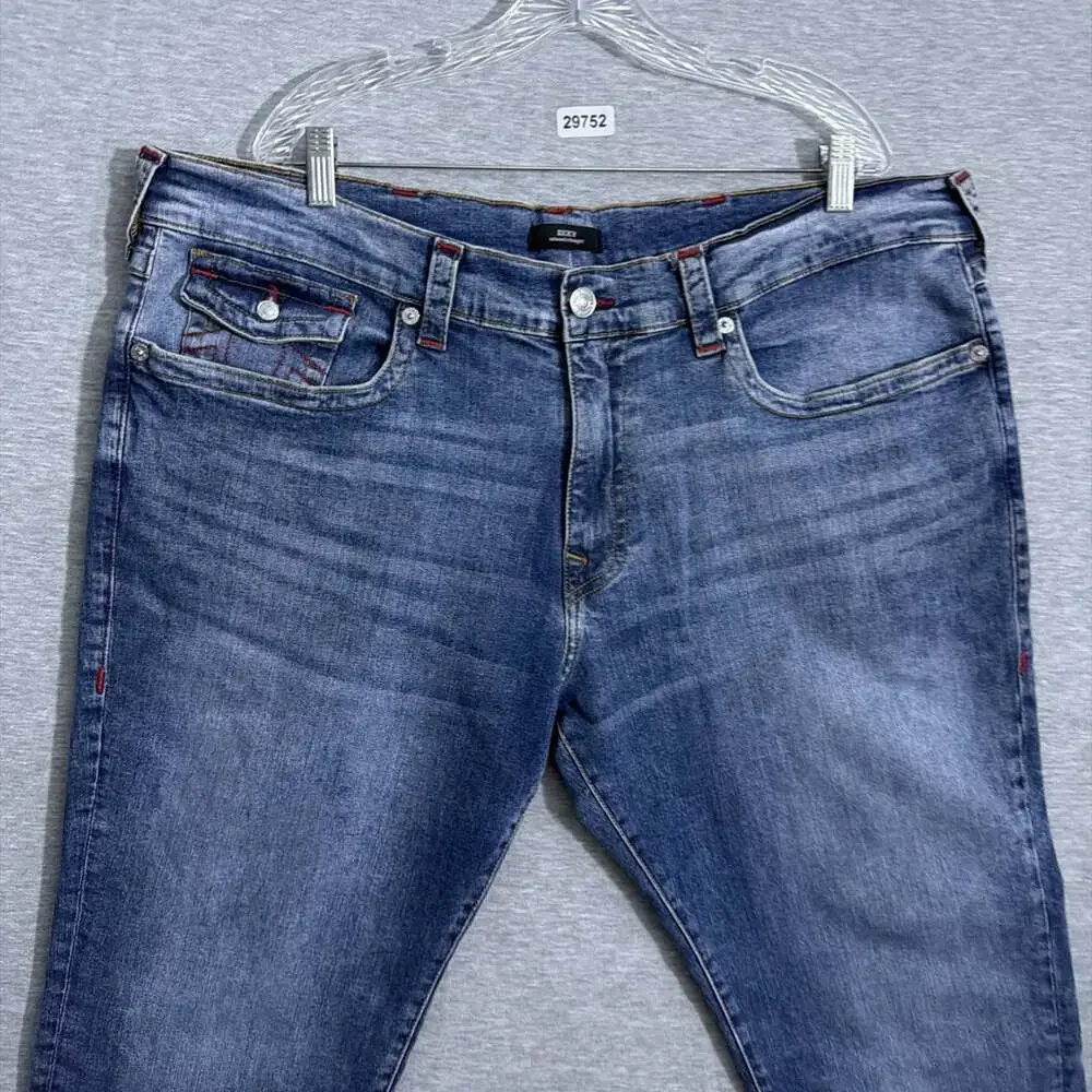 True Religion Men's 44 Blue Denim Ricky Relaxed Straight Leg Flap Pocket Jeans